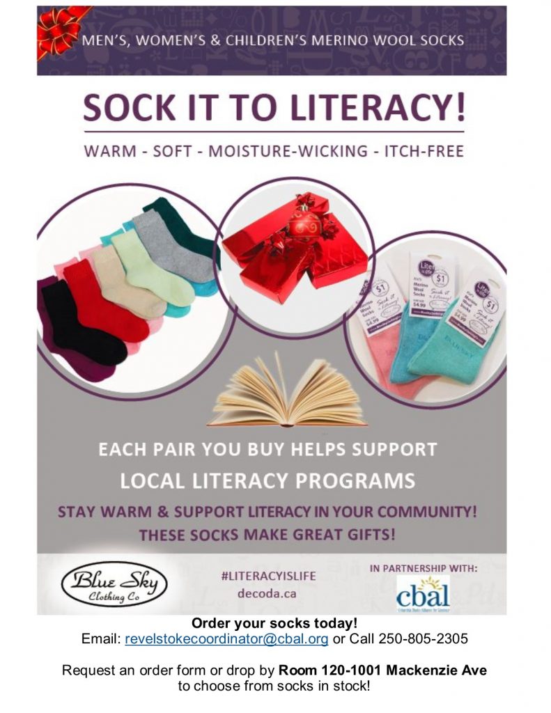 Socks Fundraiser Supports Local Literacy Group Revelstoke Current