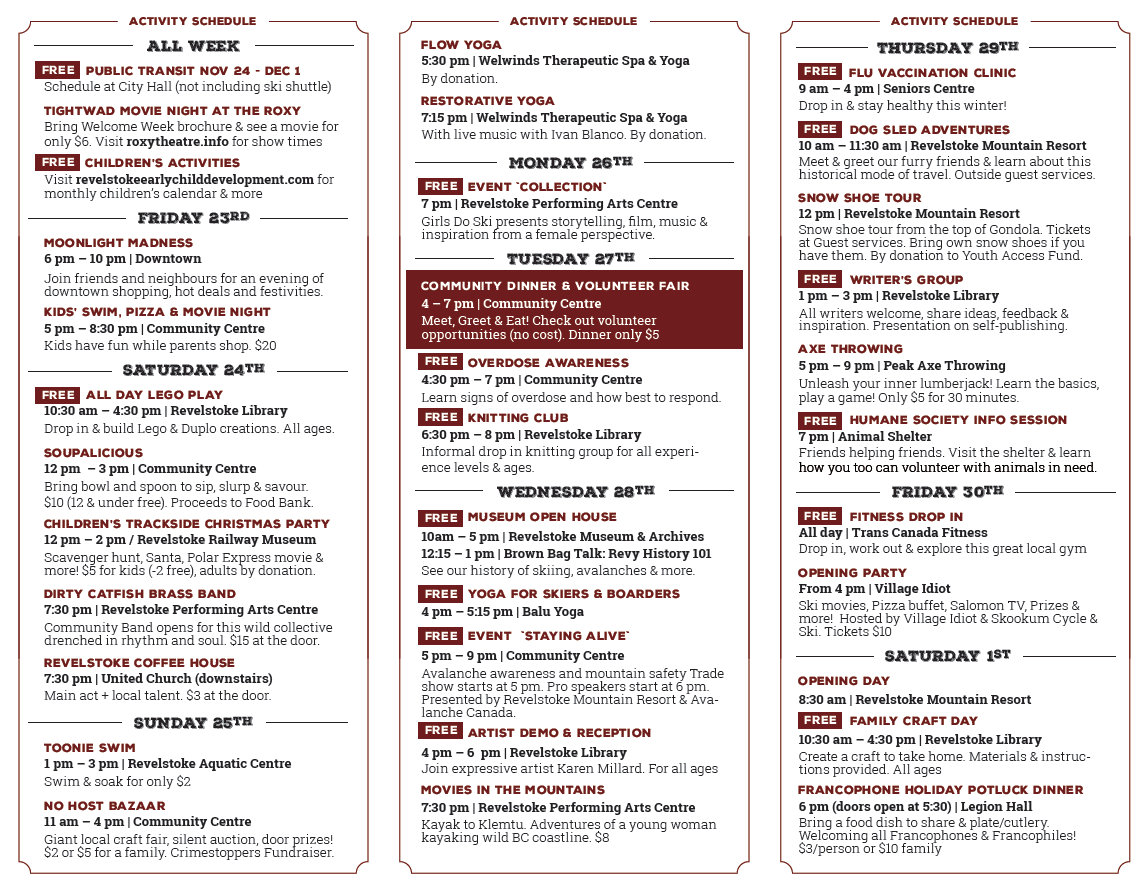 Revelstoke Welcome Week 2018 Revelstoke Current